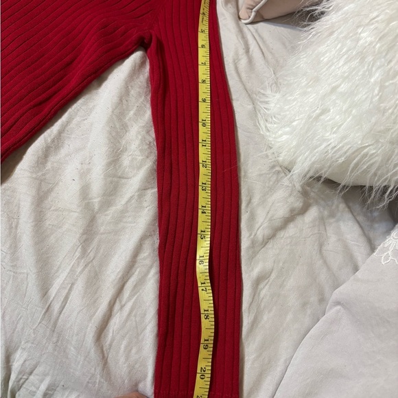 Red Turtleneck Sweater Talbots 100% Cotton - Picture 5 of 7